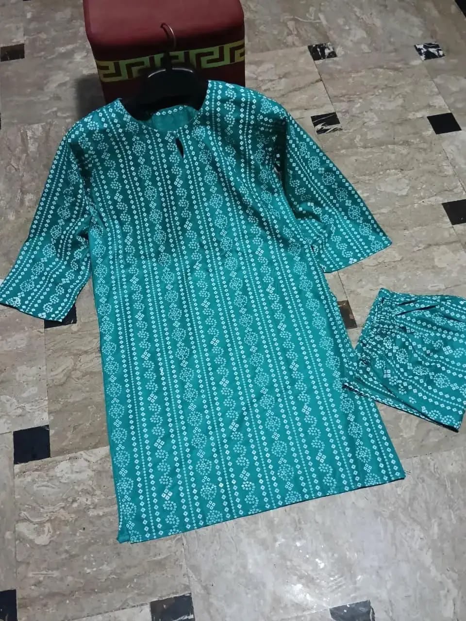 2 Pcs Women's Stitched Katan Selk Embroidered Suit